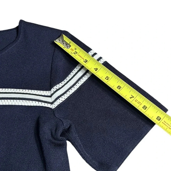 Exclusively MISOOK top,eyelet,mesh,sailor,coastal vibe,career,old money,sz 14,EC - Picture 10 of 16